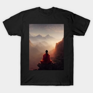 Tibetan monks at dawn T-Shirt